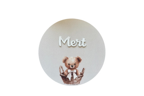 Ahşap İsimli Ayıcık Kapı Süsü